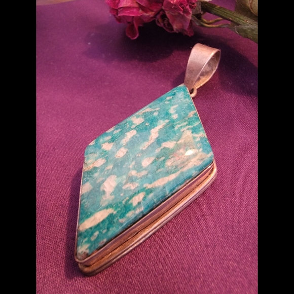 Sterling Silver Amazonite Pendant - Picture 1 of 5